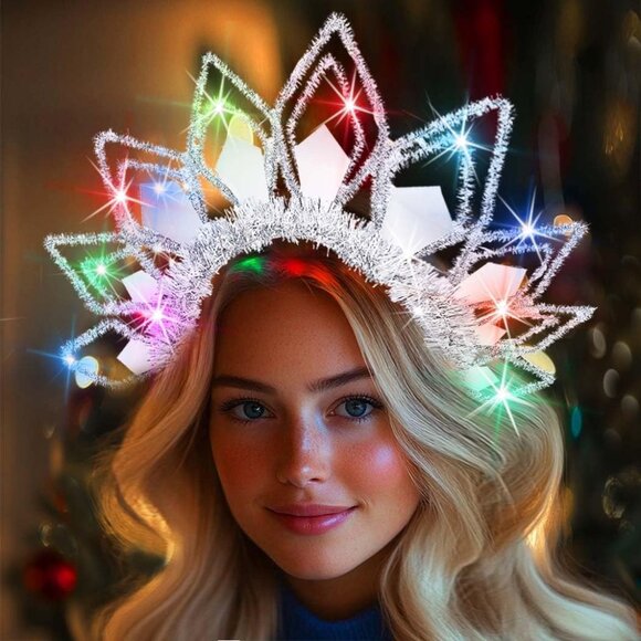 Accessories - Light Up Headband Led Silver Headbands Glow Disco Party Costume Hair Accessories